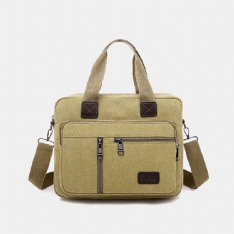 Herr Canvas Multi-pocket Crossbody-väska Med Stor Kapacitet