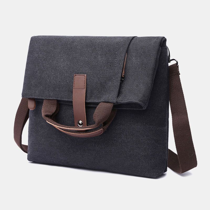 Herr Canvas Stöldskyddad Vattentålig Vintage Messenger Bag Axelväska Crossbody Bag Handväska