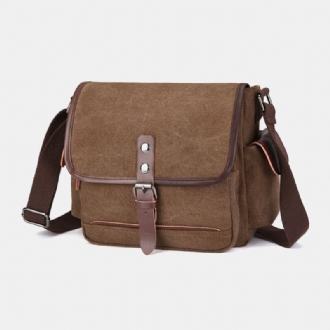 Herr Canvas Stor Kapacitet Vattentät Vintage Laptop Messenger Bag Axelväska Crossbody Bag