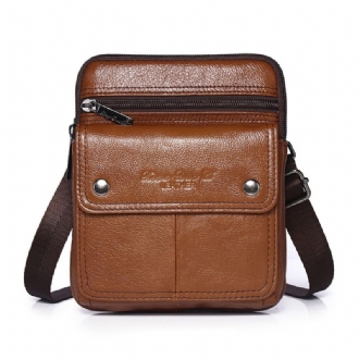 Herr Kohud Flerfack Dragkedja Axelväska Crossbody Bag Outdoor Casual Vintage Messenger Bag