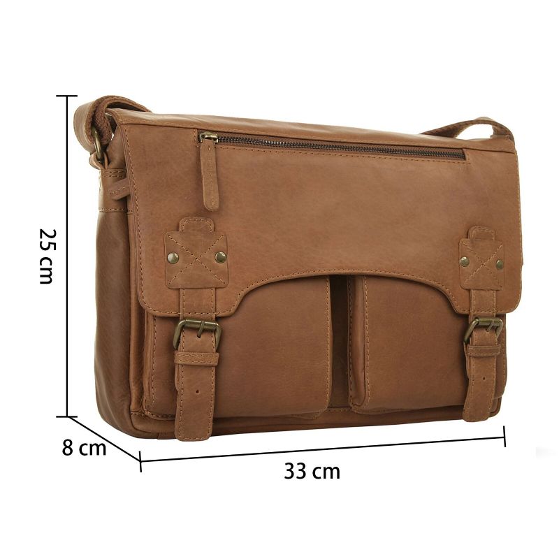 Herr Konstläder Vintage Business Stor Kapacitet Flerfacksöverdrag Magnetiskt Spänne Crossbody-väska