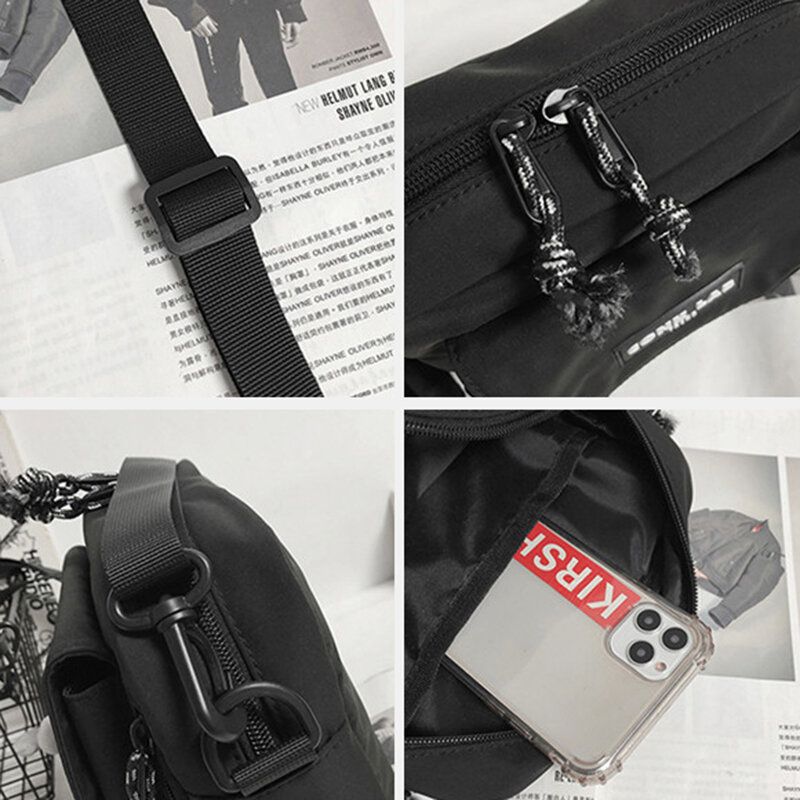 Herr Nylon Hip-hop Andningsbar All-match Crossbody Bag Axelväska