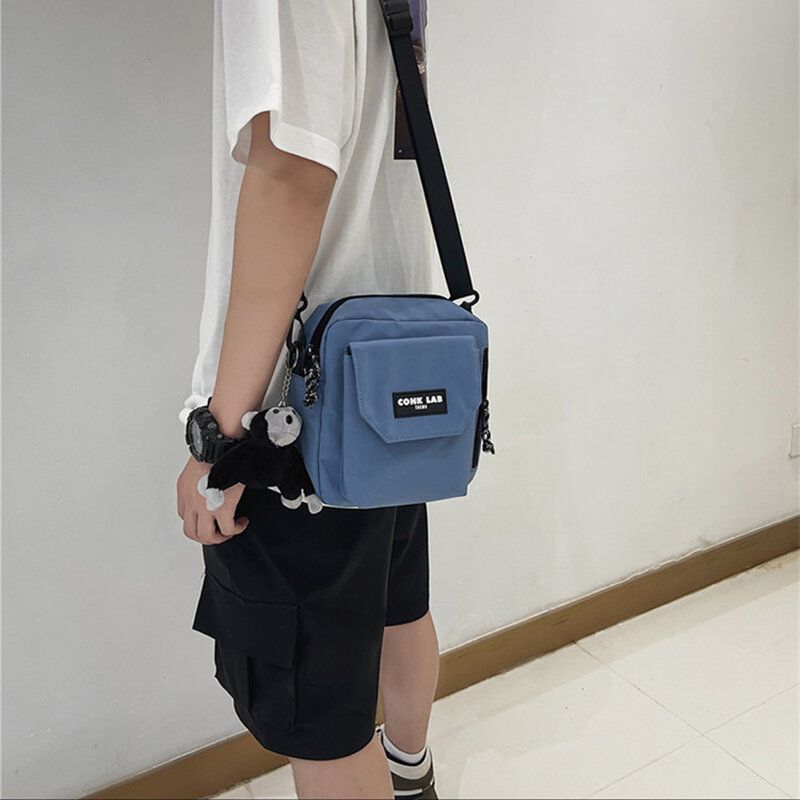 Herr Nylon Hip-hop Andningsbar All-match Crossbody Bag Axelväska