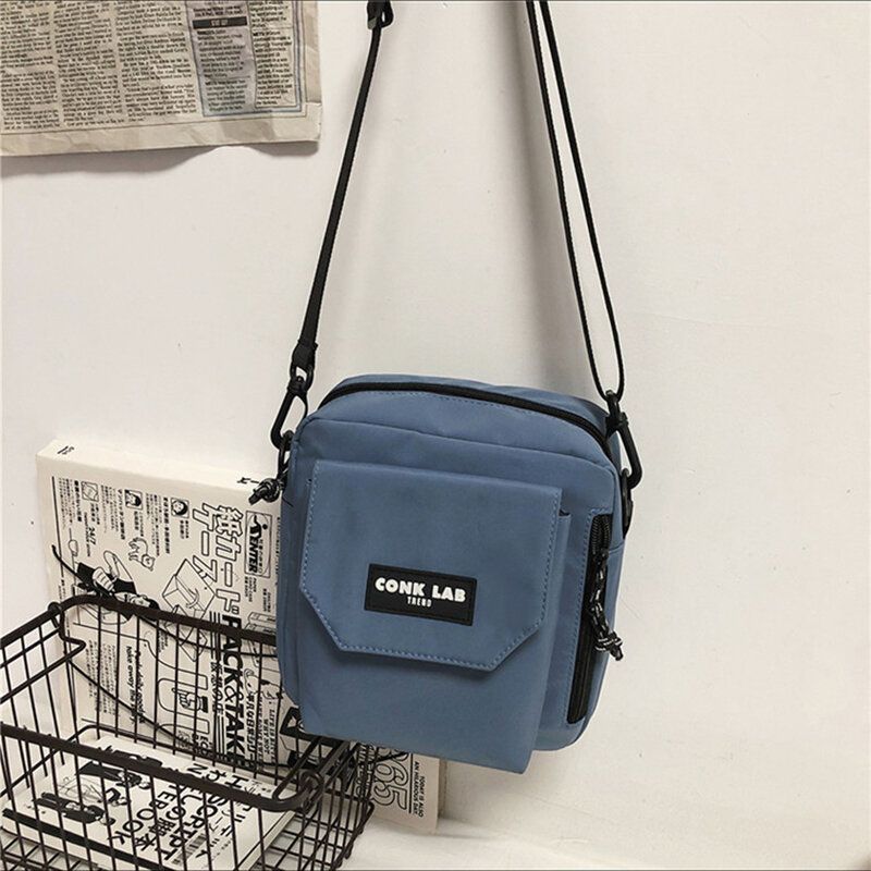 Herr Nylon Hip-hop Andningsbar All-match Crossbody Bag Axelväska