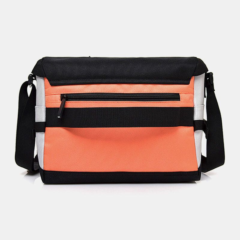 Herr Nylon Medium Kapacitet Kontrast Färg Casual Personlighet Skolväska Crossbody Bag Axelväska