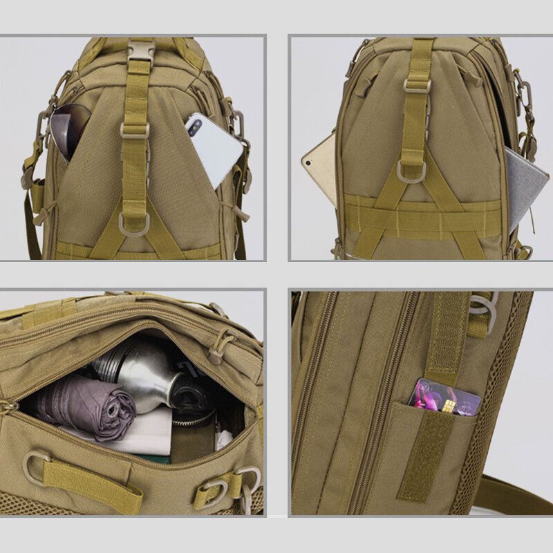 Herr Oxford Camo Multifunktion Vattentät Utomhussport Ridning Taktisk Axelväska Crossbody-väska Bröstväska