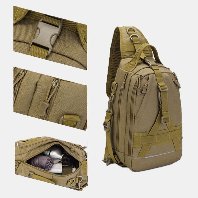 Herr Oxford Camo Multifunktion Vattentät Utomhussport Ridning Taktisk Axelväska Crossbody-väska Bröstväska