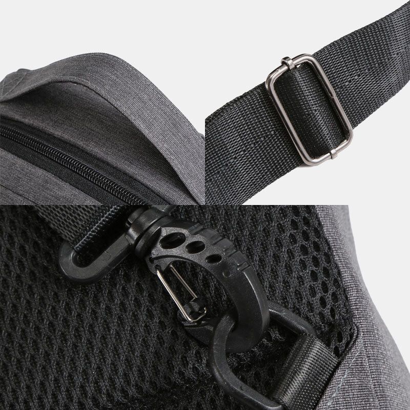 Herr Polyester Usb Laddning Stor Kapacitet Flerlager Business Crossbody Bag Bröstväska Sling Bag