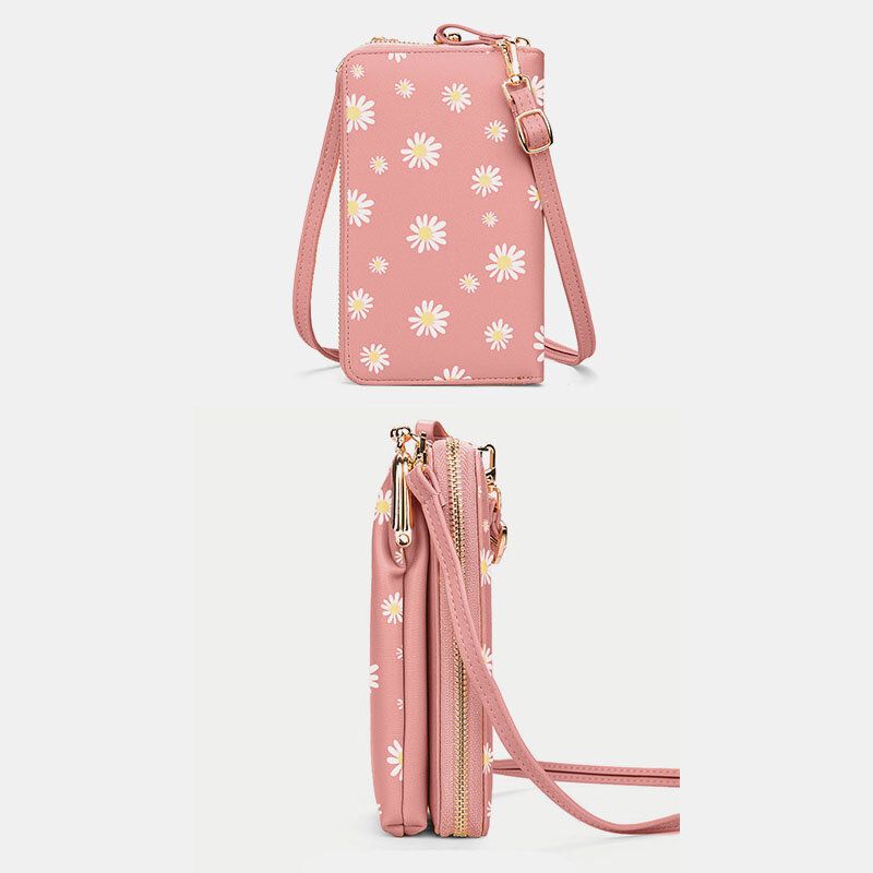 Kvinnor 13 Kortplatser Telefonväska Daisy Crossbody Bag Axelväska