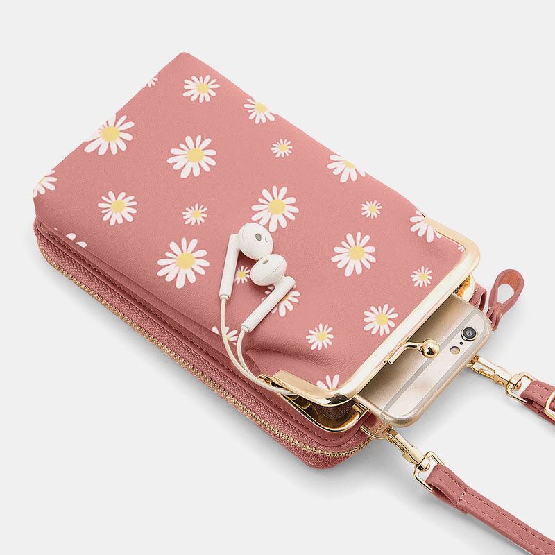 Kvinnor 13 Kortplatser Telefonväska Daisy Crossbody Bag Axelväska