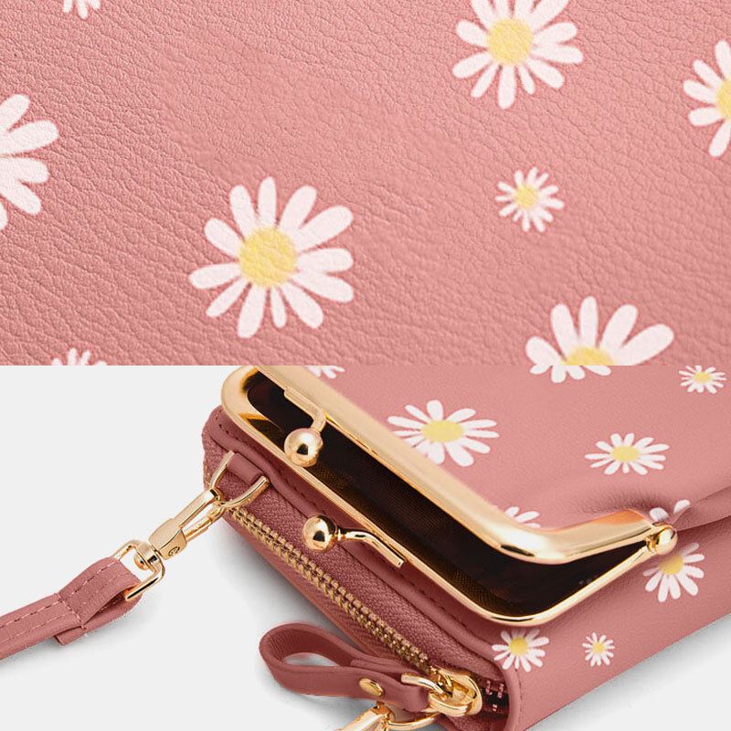 Kvinnor 13 Kortplatser Telefonväska Daisy Crossbody Bag Axelväska