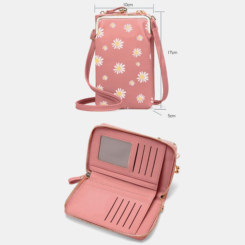 Kvinnor 13 Kortplatser Telefonväska Daisy Crossbody Bag Axelväska