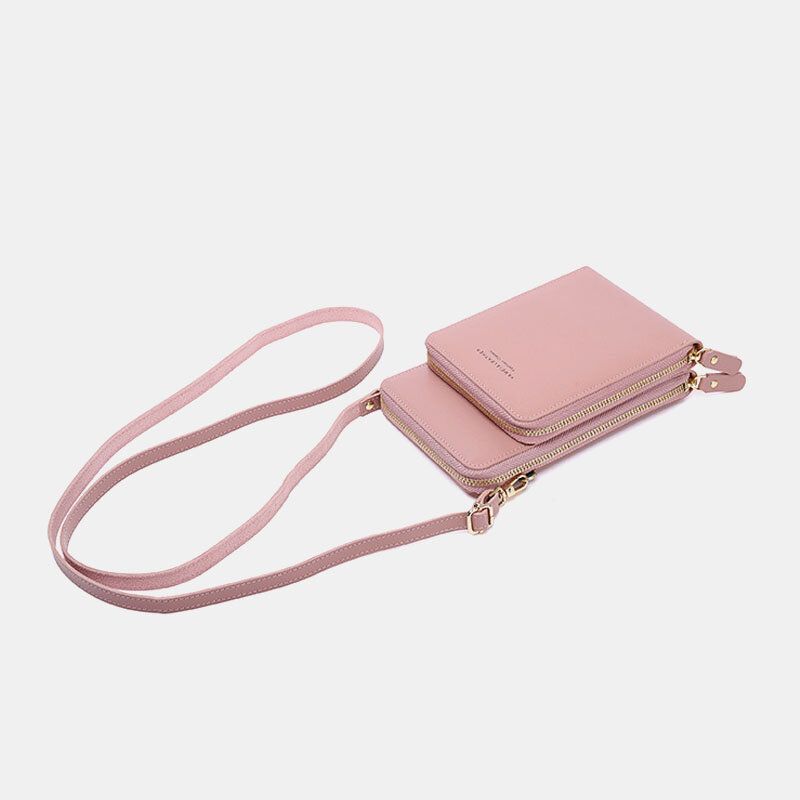 Kvinnor 5-kortsplatser Telefonväska Solida Crossbody-väskor