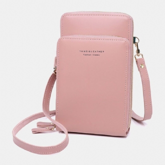 Kvinnor 5-kortsplatser Telefonväska Solida Crossbody-väskor