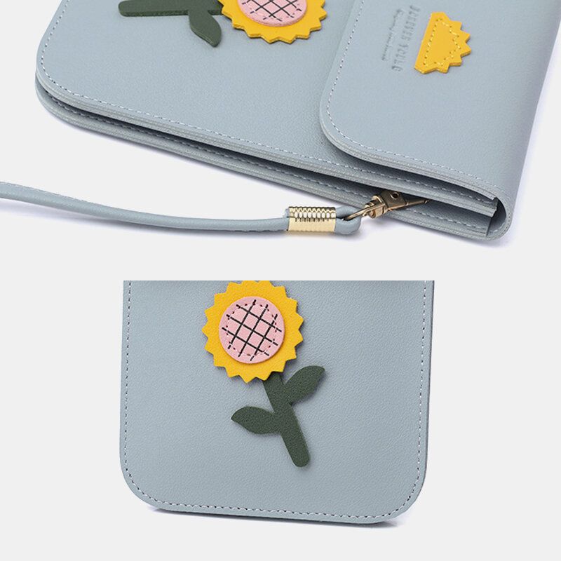 Kvinnor Casual Blomma Tryckt 63 Tum Telefonväska Mini Axelväska Crossbody Väska