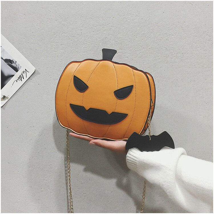 Kvinnor Patchwork-kedjor Halloween-pumpaväska Crossbody-väska