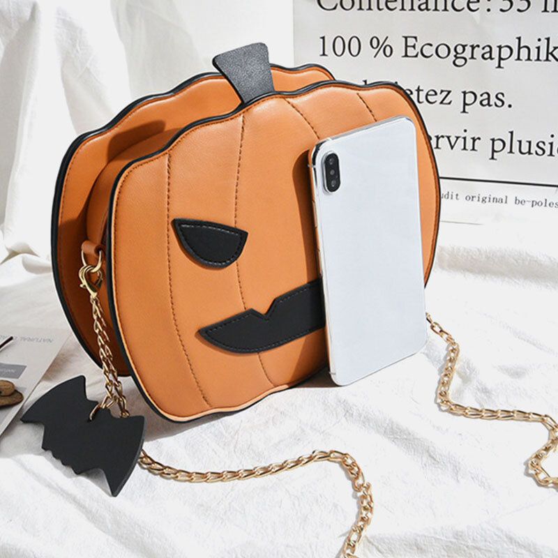 Kvinnor Patchwork-kedjor Halloween-pumpaväska Crossbody-väska