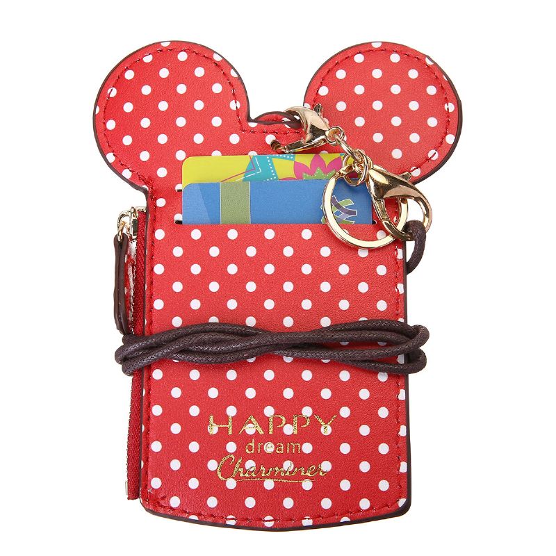 Kvinnor Pu Läder Mus Form Polka Dot Mönster Multi-card Slot Korthållare Myntväska Crossbody-väskor