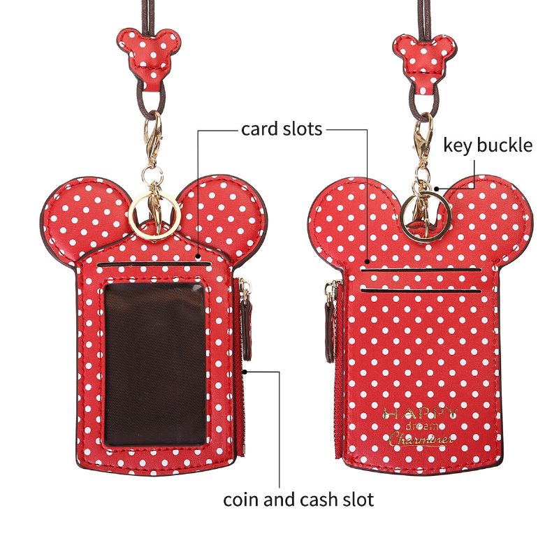 Kvinnor Pu Läder Mus Form Polka Dot Mönster Multi-card Slot Korthållare Myntväska Crossbody-väskor