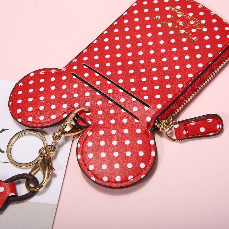 Kvinnor Pu Läder Mus Form Polka Dot Mönster Multi-card Slot Korthållare Myntväska Crossbody-väskor