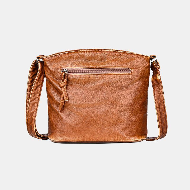 Kvinnor Solid Multi-pocket Medelålders Crossbody Bag Axelväska