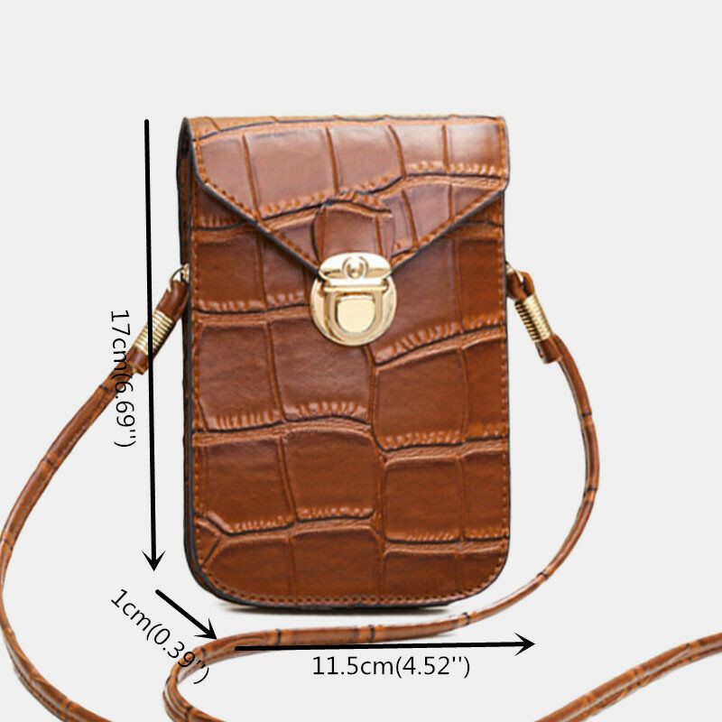 Kvinnor Vintage Alligator 63 Tums Telefonväska Crossbody-väska