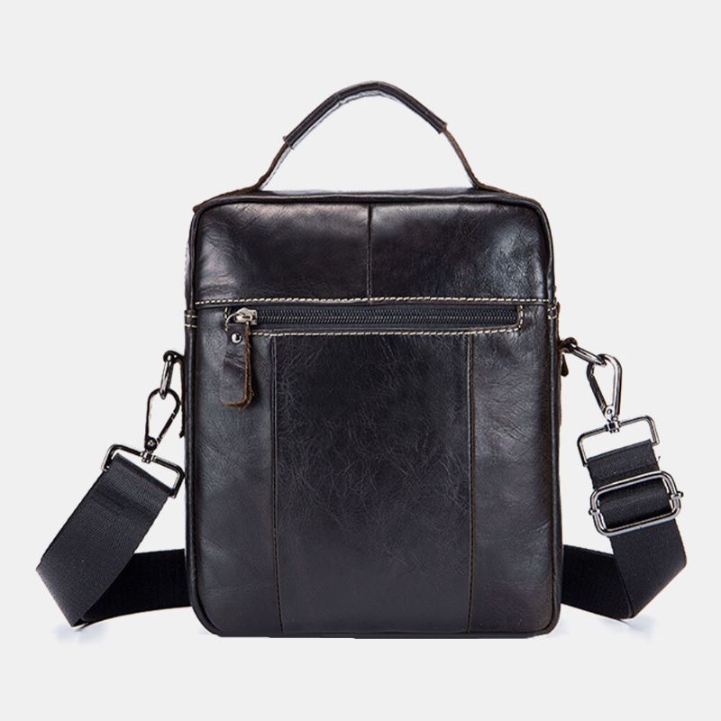 Män Äkta Läder Flerficks Vattentät Vintage Handväska Crossbody-väska Axelväska