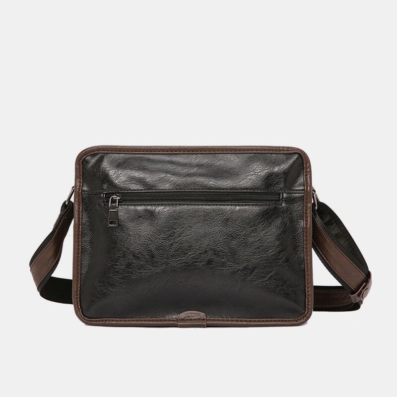 Män Dubbellager Crossbody-väskor Med Flera Fickor Mode Casual Hörlurar Håldesign 14-tums Bärbar Datorväska Axelväska