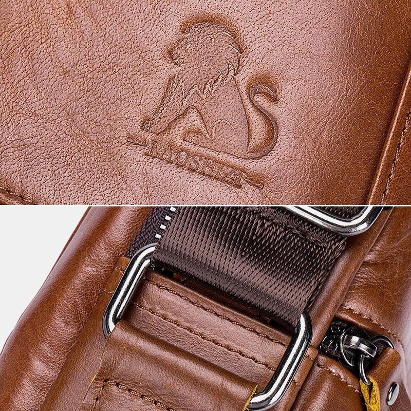 Män First Layer Kohud Stöldskydds Crossbody-väskor Multifunktionella Slittåliga Messenger Bag Handväska Med Stor Kapacitet