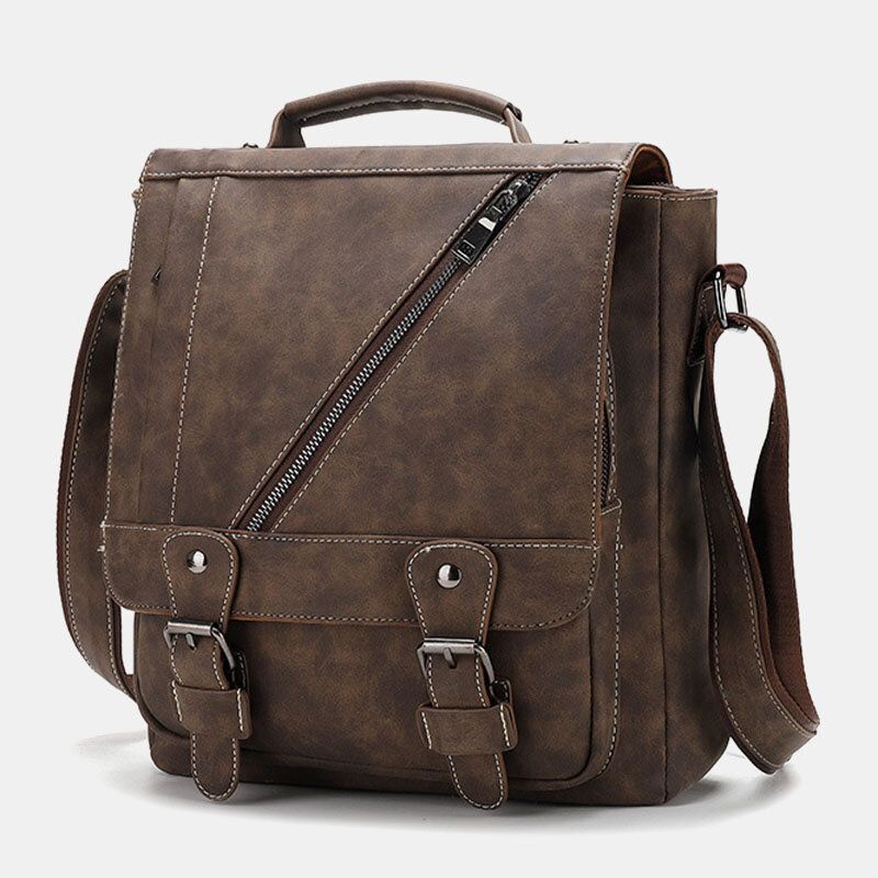 Män Konstläder Retro Stor Kapacitet Multi-carry Handväska Crossbody-väska