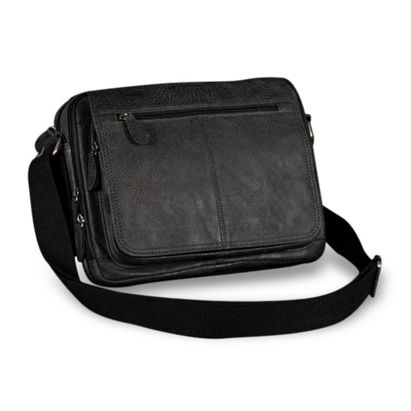 Män Konstläder Vintage Dragkedja Design Crossbody-väska Retro Väska Med Stor Kapacitet