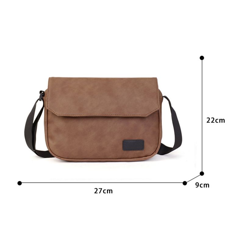 Män Konstläder Vintage Vattentät Crossbody Bag Cover Mobiltelefon Pocket Messenger Bag