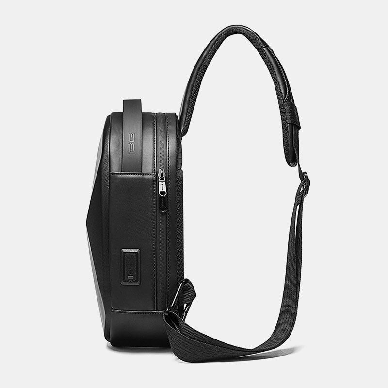 Män Oxford Stöldskydd Usb-laddning Polyeder Vattentät Utomhus Crossbody-väska Bröstväska Sling Bag