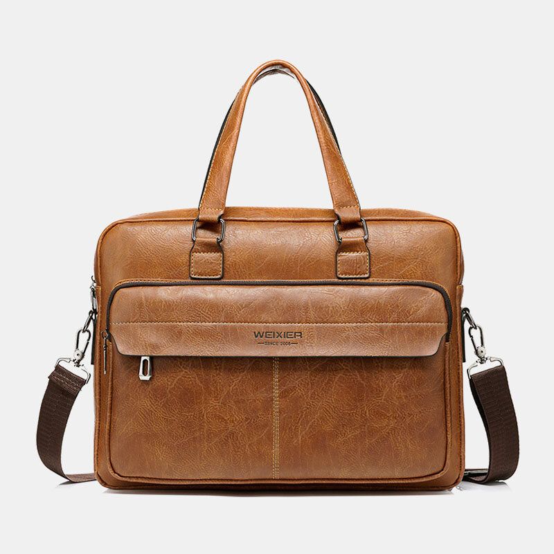 Män Stor Kapacitet Vintage 13 Tums Datorväska Messenger Bag Crossbody-väskor Axelväska Portfölj