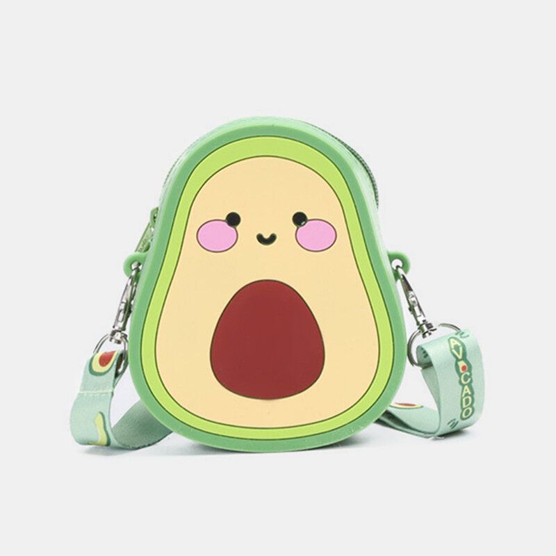 Söt Strawberry Avocado Rubber Crossbody-väska För Kvinnor