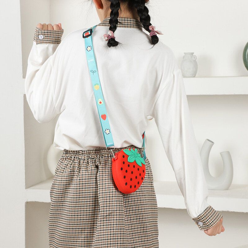 Söt Strawberry Avocado Rubber Crossbody-väska För Kvinnor