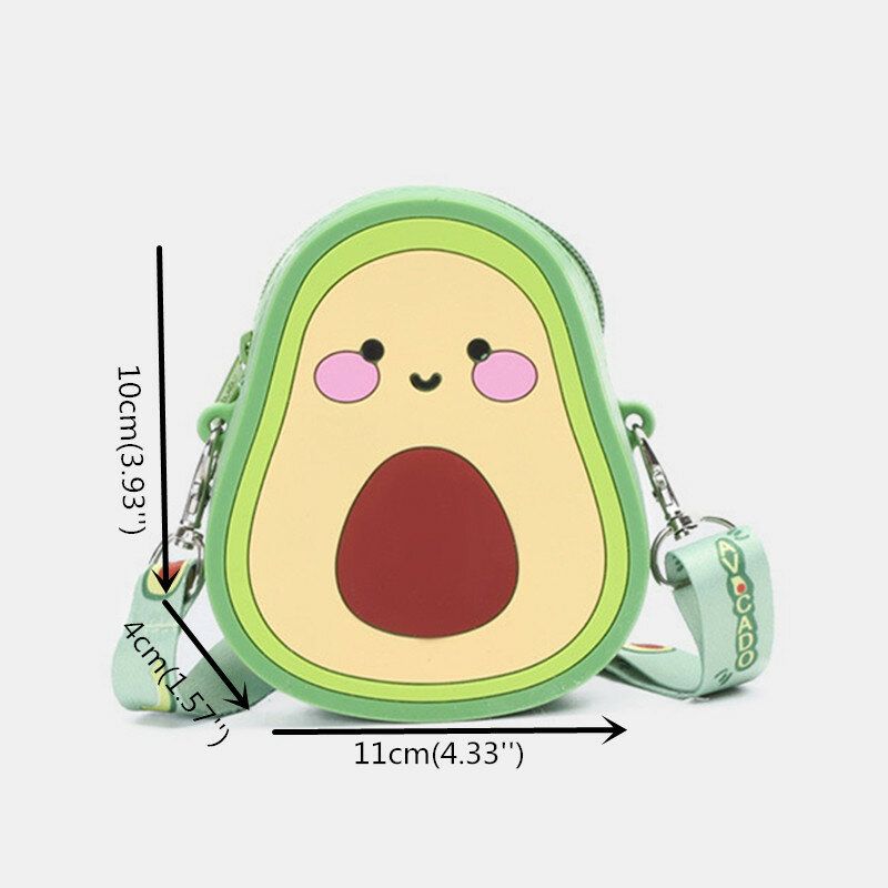 Söt Strawberry Avocado Rubber Crossbody-väska För Kvinnor