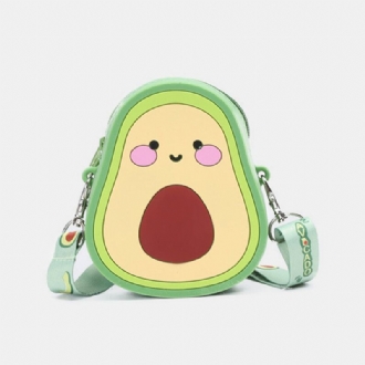 Söt Strawberry Avocado Rubber Crossbody-väska För Kvinnor