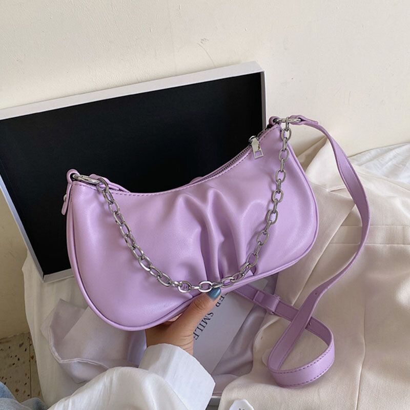 Solida Modekedjor För Kvinnor Satchel Axelväska Crossbody-väska