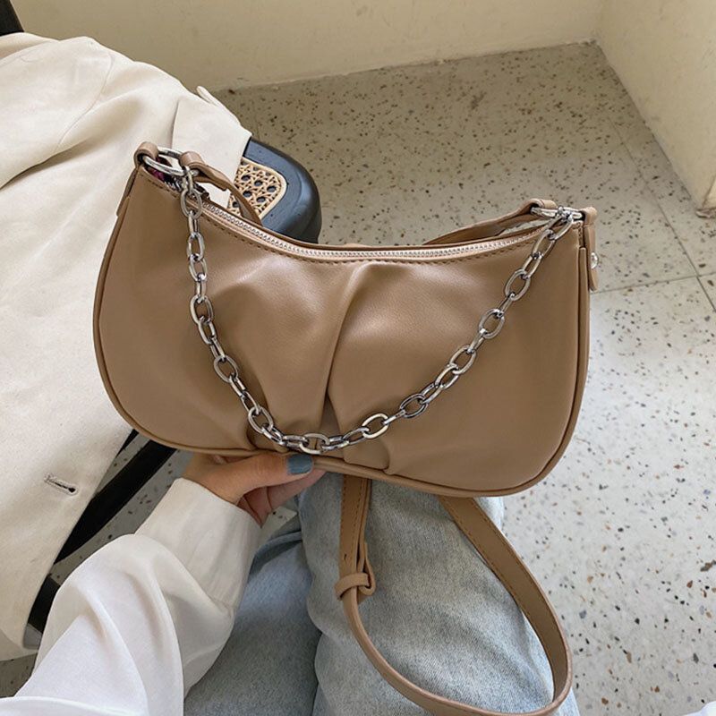 Solida Modekedjor För Kvinnor Satchel Axelväska Crossbody-väska