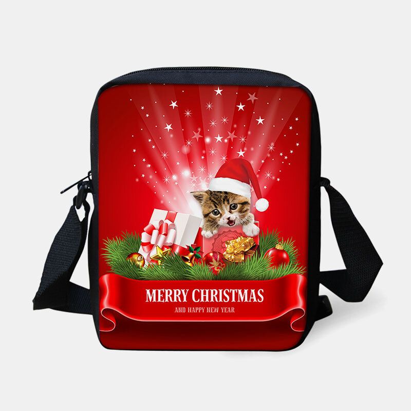 Unisex Barn Jul Söt Hund Katt Djurtryck Liten Crossbody Väska Handväska