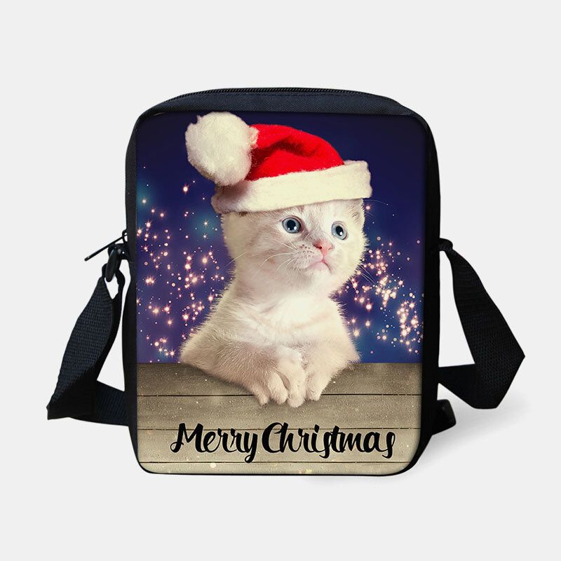 Unisex Barn Jul Söt Hund Katt Djurtryck Liten Crossbody Väska Handväska