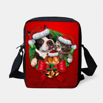 Unisex Barn Jul Söt Hund Katt Djurtryck Liten Crossbody Väska Handväska