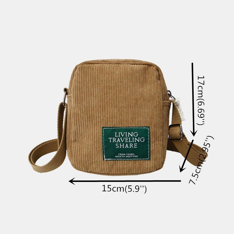 Unisex Corduroy Retro Mini Universal Outdoor Phone Bag Crossbody Bag Axelväska