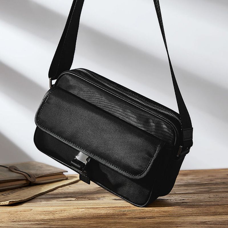 Unisexual Oxfords Cloth Casual Messenger Bag Med Stor Kapacitet Slitstark Justerbar Rem Crossbody-väska