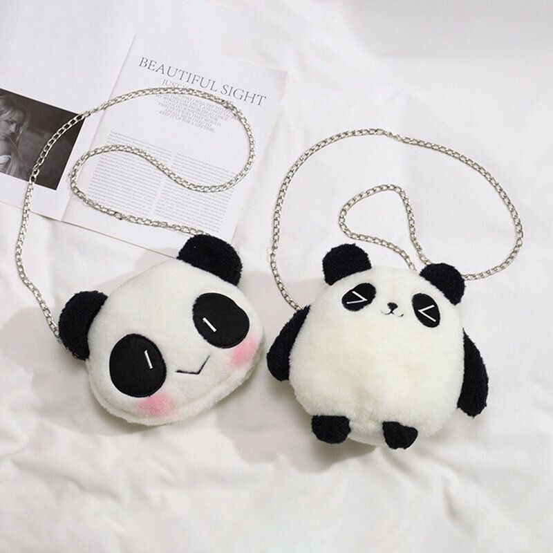 Vinter-os I Peking Söt Panda Dacron Chain Crossbody-väska