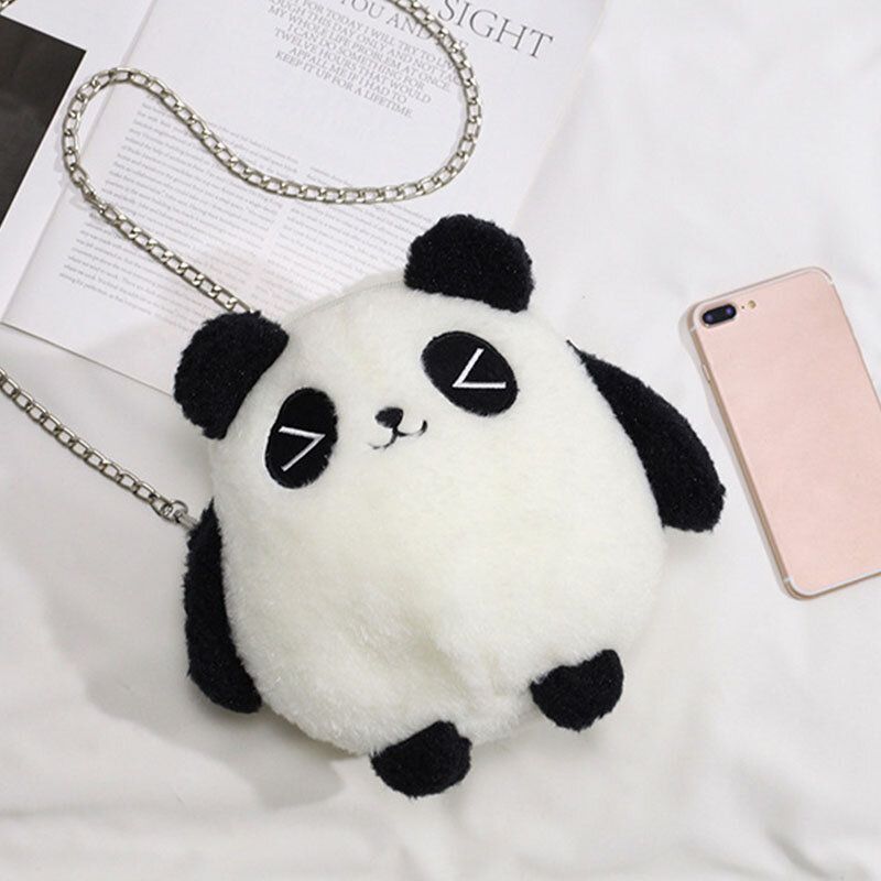 Vinter-os I Peking Söt Panda Dacron Chain Crossbody-väska