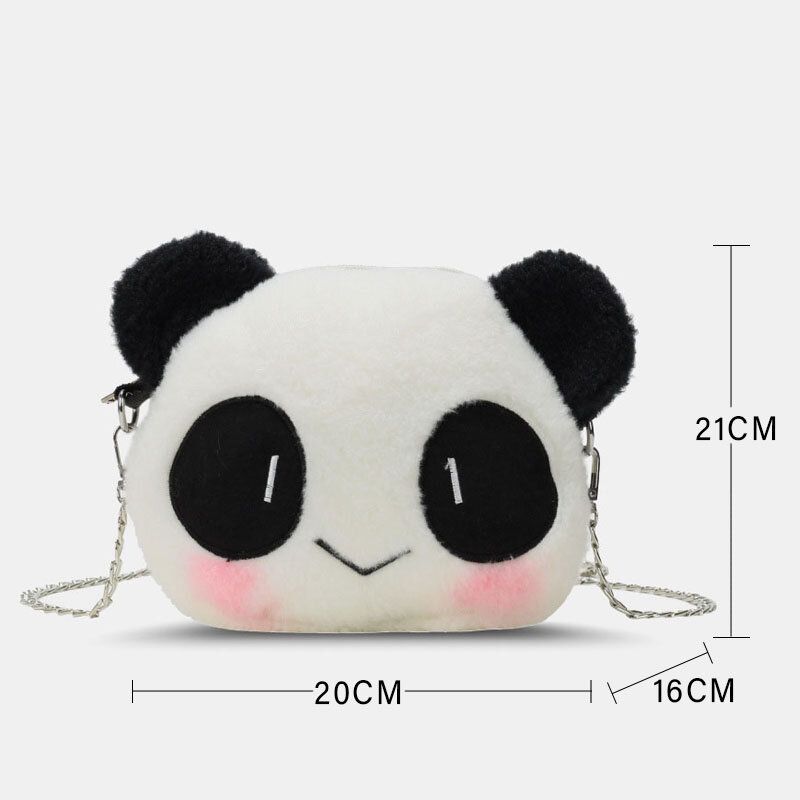 Vinter-os I Peking Söt Panda Dacron Chain Crossbody-väska