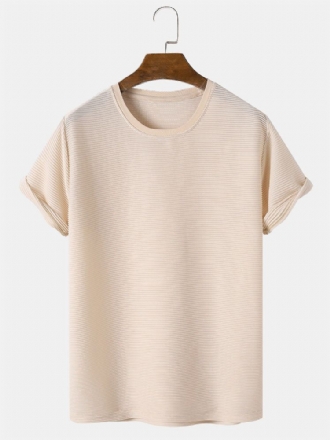 Enfärgad Konsistens För Män Med Rund Hals Kort Ärm Basic T-shirts