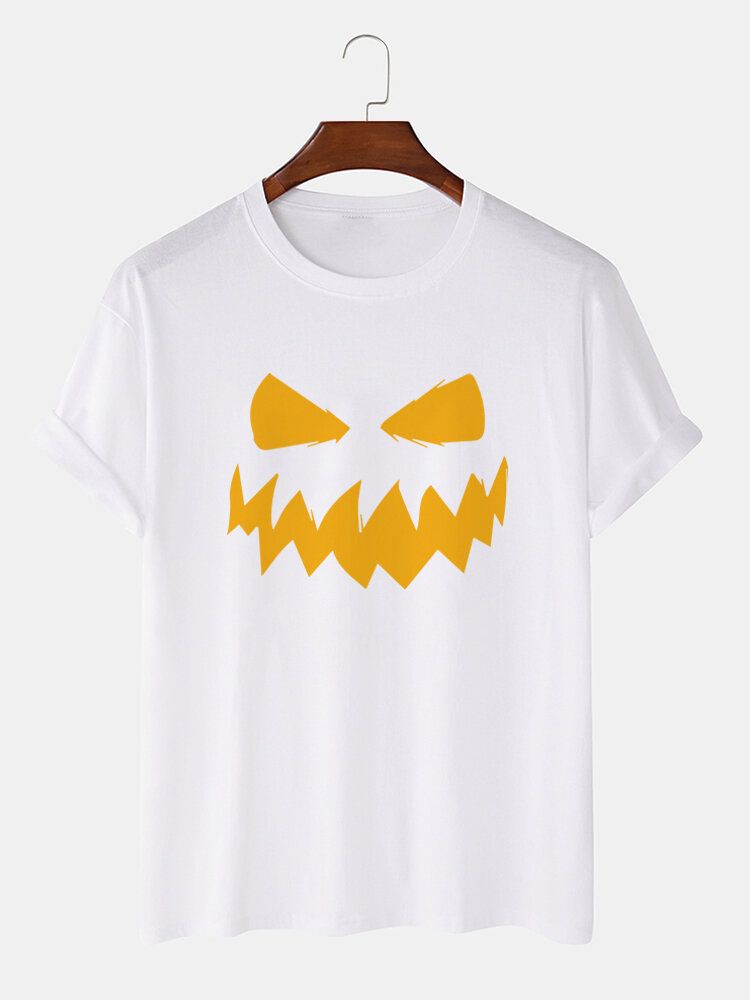 Herr 100% Bomull Halloween-tema Grimastryckt Kortärmad T-shirt